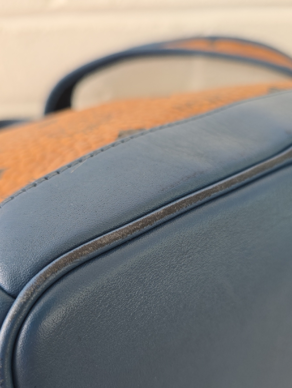 MCM Visetos Monogram Mini Stark Backpack Cognac Blue - Picture 11 of 16
